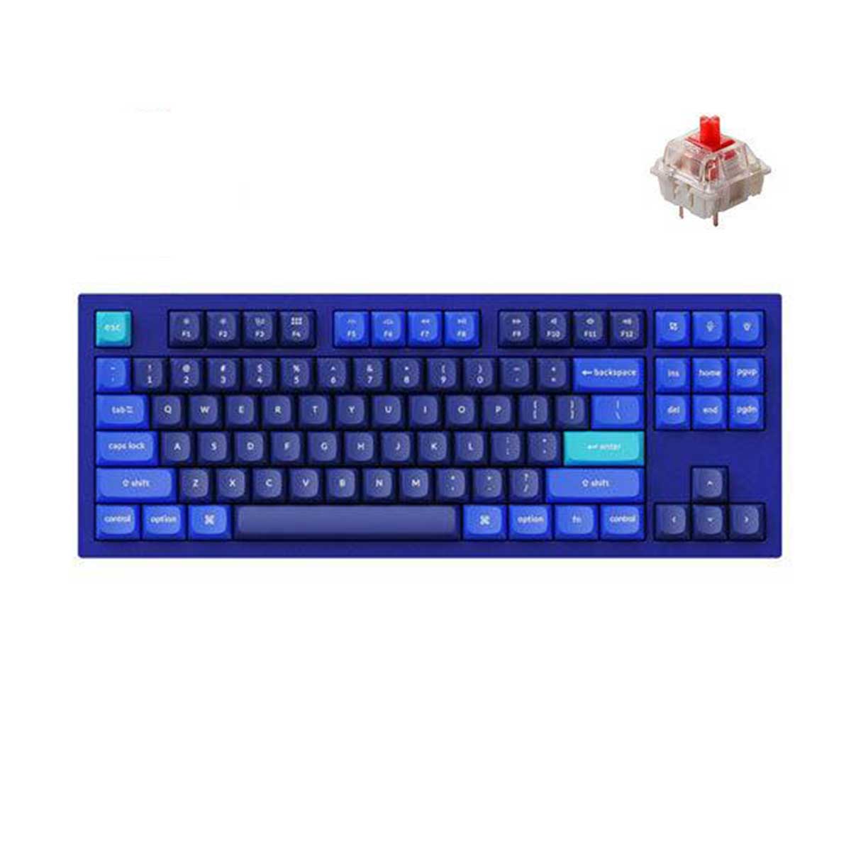 Keychron Q3 QMK Custom Mechanical Fully Assembled Navy Blue Wired Keyboard (Red Switch) (Q3J1)