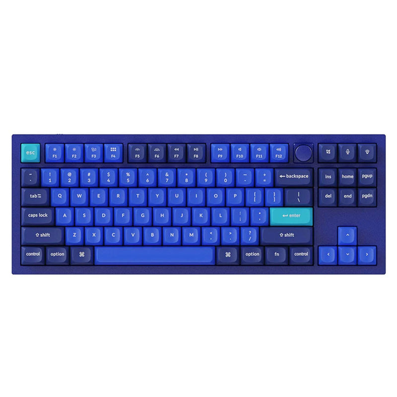 Keychron Q3 QMK Custom Mechanical Fully Assembled Navy Blue Knob Wired Keyboard (Blue Switch) (Q3O2)