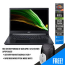 ACER Aspire 7 A715-42G-R9F8 Laptop (Black) | 15.6" FHD | RYZEN 7 5700U | 8GB DDR4 | 512GB SSD | RTX 3050 TI | Windows 11 Home | ACER Entry Run Rate Backpack E-1620-P | Promate Clix-8 Wireless Optical Mouse (Black) - DataBlitz