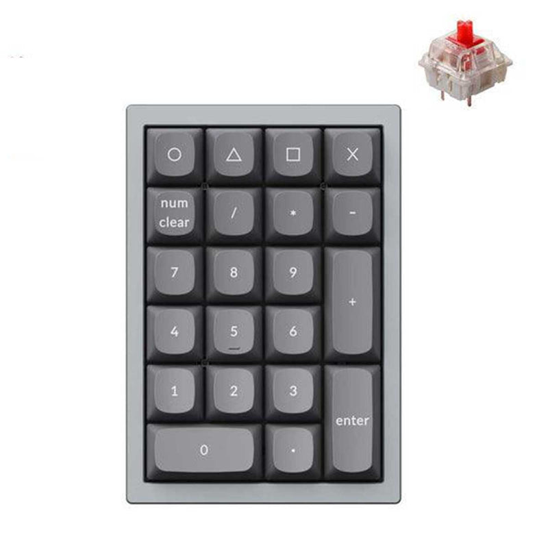 Keychron Q0 QMK Fully Assembled Custom Silver Grey Number Pad (Gateron G Pro Red Switch) (Q0D1)