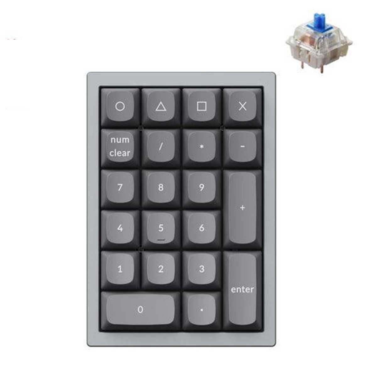 Keychron Q0 QMK Fully Assembled Custom Silver Grey Number Pad (Gateron G Pro Blue Switch) (Q0D2)