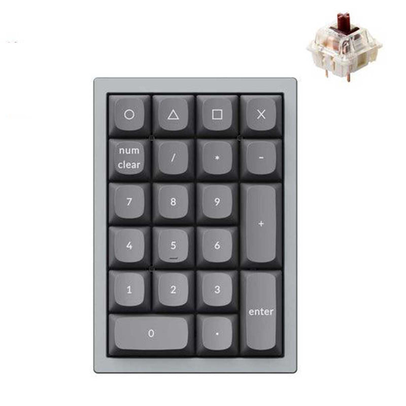 Keychron Q0 QMK Fully Assembled Custom Silver Grey Number Pad (Gateron G Pro Brown Switch) (Q0D3)