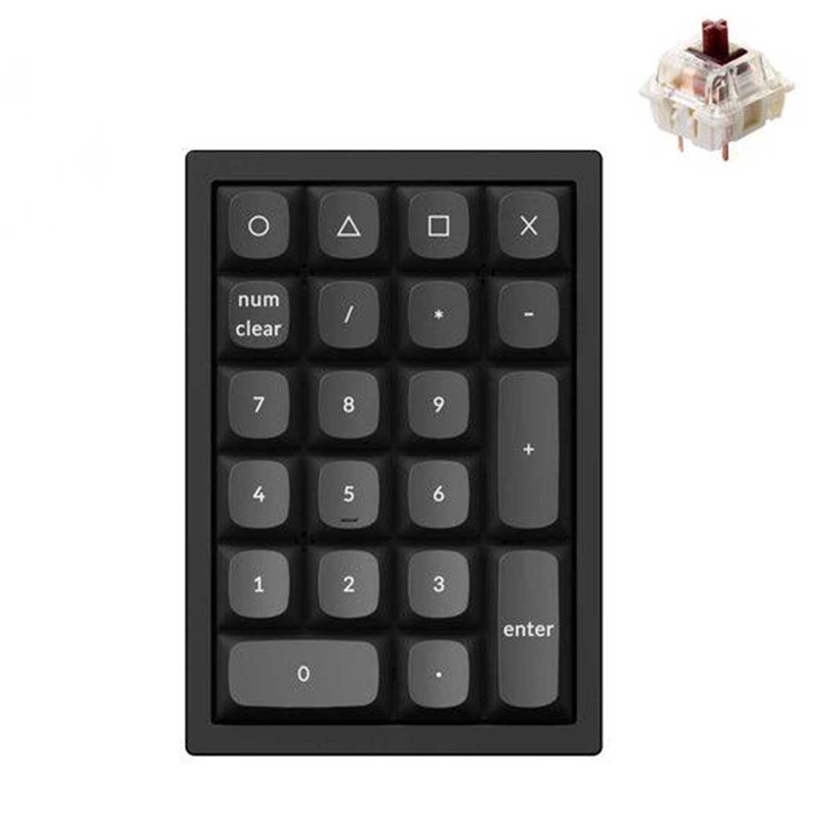 Keychron Q0 QMK Fully Assembled Custom Carbon Black Number Pad (Gateron G Pro Brown Switch) (Q0C3)