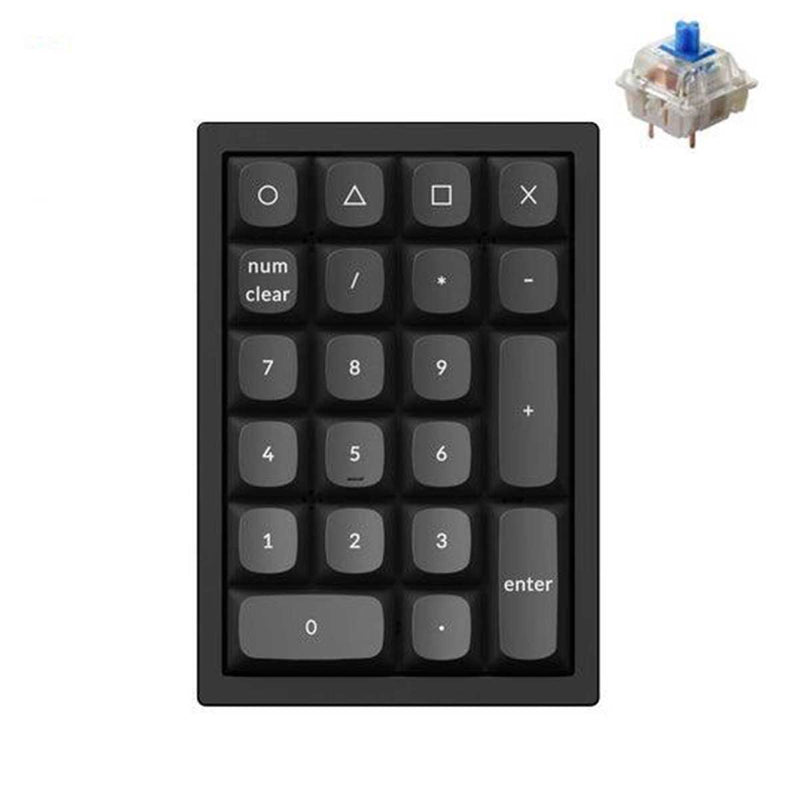 Keychron Q0 QMK Fully Assembled Custom Carbon Black Number Pad (Gateron G Pro Blue Switch) (Q0C2)