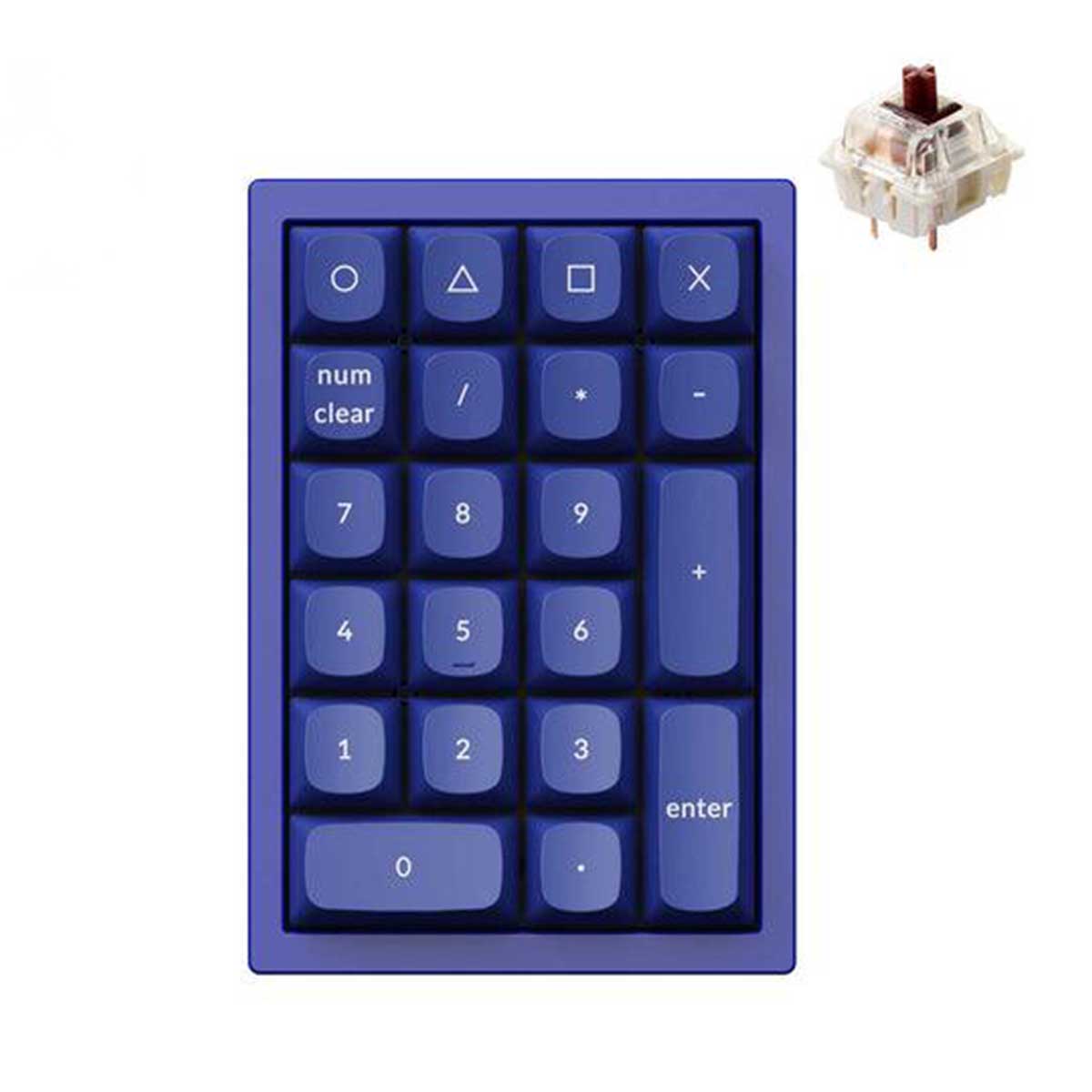 Keychron Q0 QMK Fully Assembled Custom Navy Blue Number Pad (Gateron G Pro Brown Switch) (Q0J3)