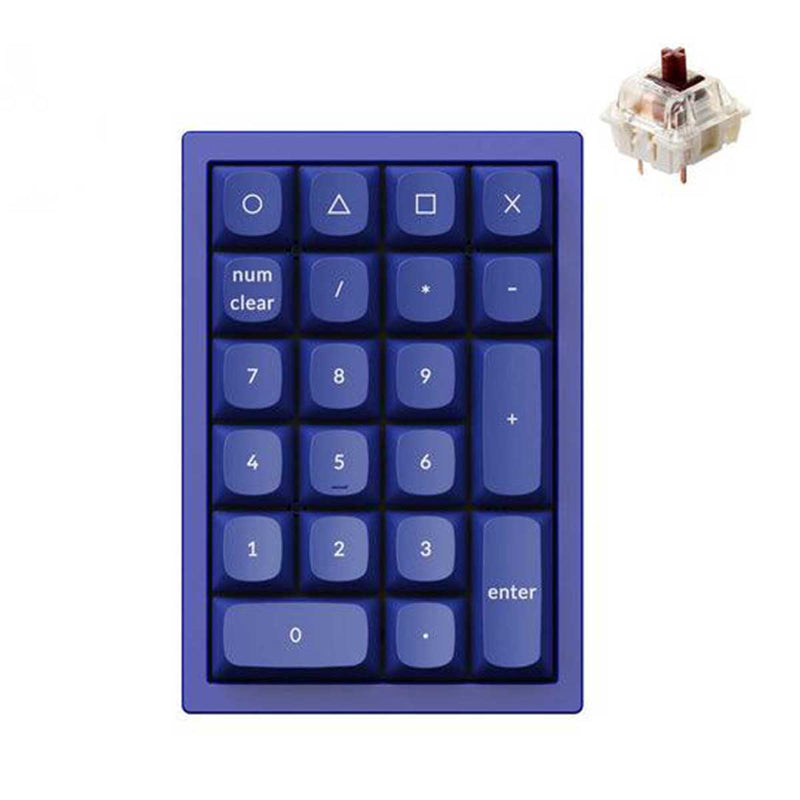 Keychron Q0 QMK Fully Assembled Custom Navy Blue Number Pad (Gateron G Pro Brown Switch) (Q0J3)