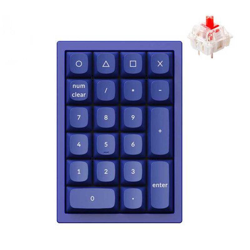 Keychron Q0 QMK Fully Assembled Custom Navy Blue Number Pad (Gateron G Pro Red Switch) (Q0J1)