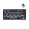 Keychron V1 QMK Fully Assembled RGB Backlight Hot-Swappable Wired Mechanical Keyboard - Frosted Black Translucent (K Pro Blue Switch) (V1A2)