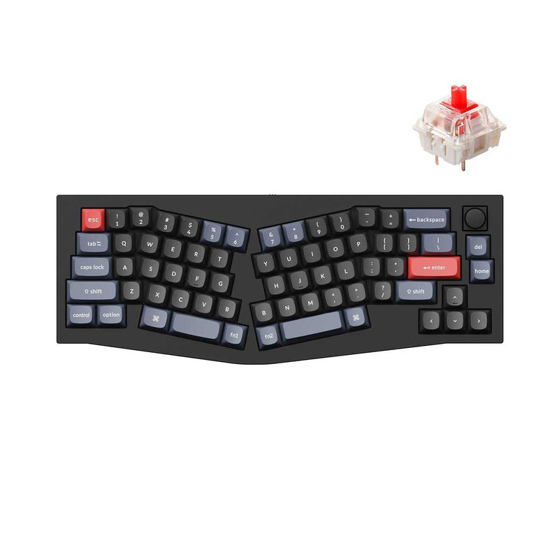 Keychron Q8 QMK Knob Version RGB Backlight Hot-Swappable Wired Mechanical Keyboard - Black Special Color (Red Switch) (Q8M1Z)