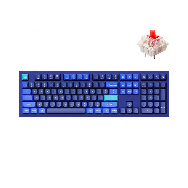 Keychron Q6 QMK Custom Mechanical Fully Assembled Swappable RGB Backlight Keyboard - Navy Blue (Gateron G Pro Red Switch) (Q6J1)