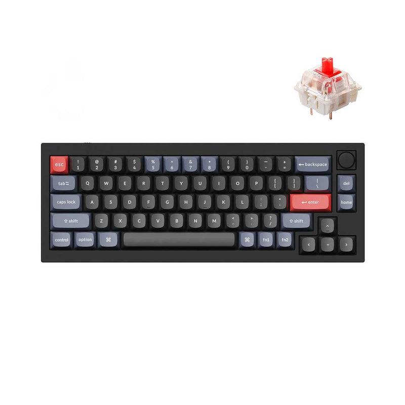 Keychron Q2 QMK Custom Mechanical Knob Version Swappable RGB Backlight Keyboard - Carbon Black B (Gateron G Pro Red Switch) (Q2M1Z)