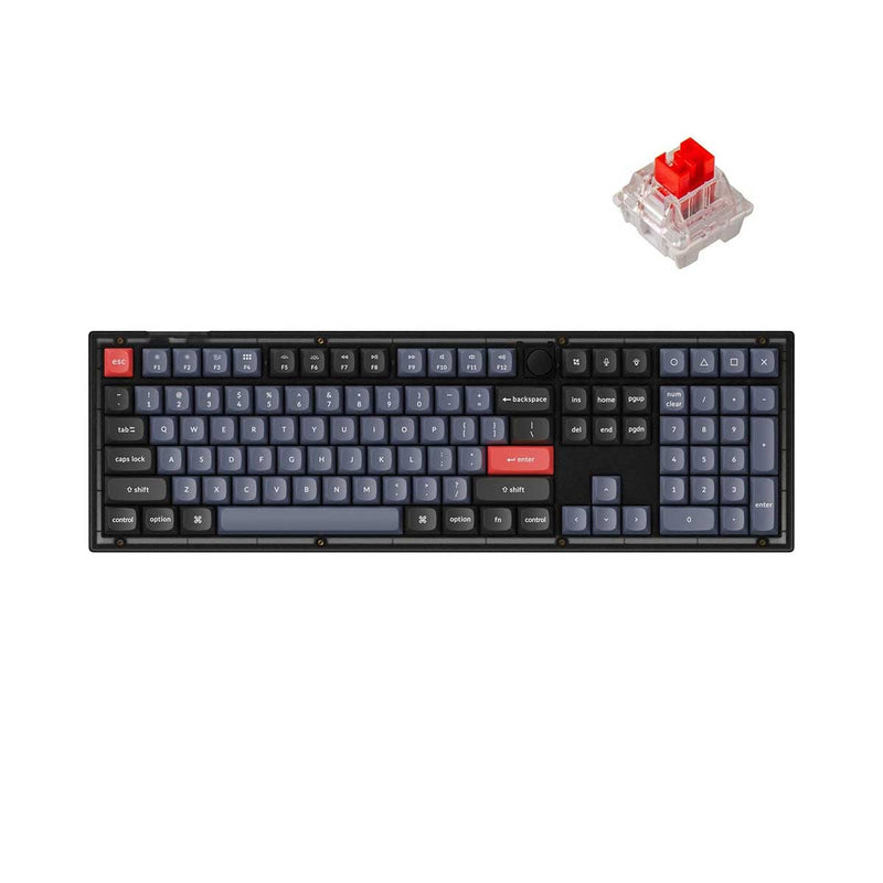 Keychron V6 QMK Custom Mechanical Knob Version Keyboard - Frosted Black (K Pro Red Switch) (V6C1)
