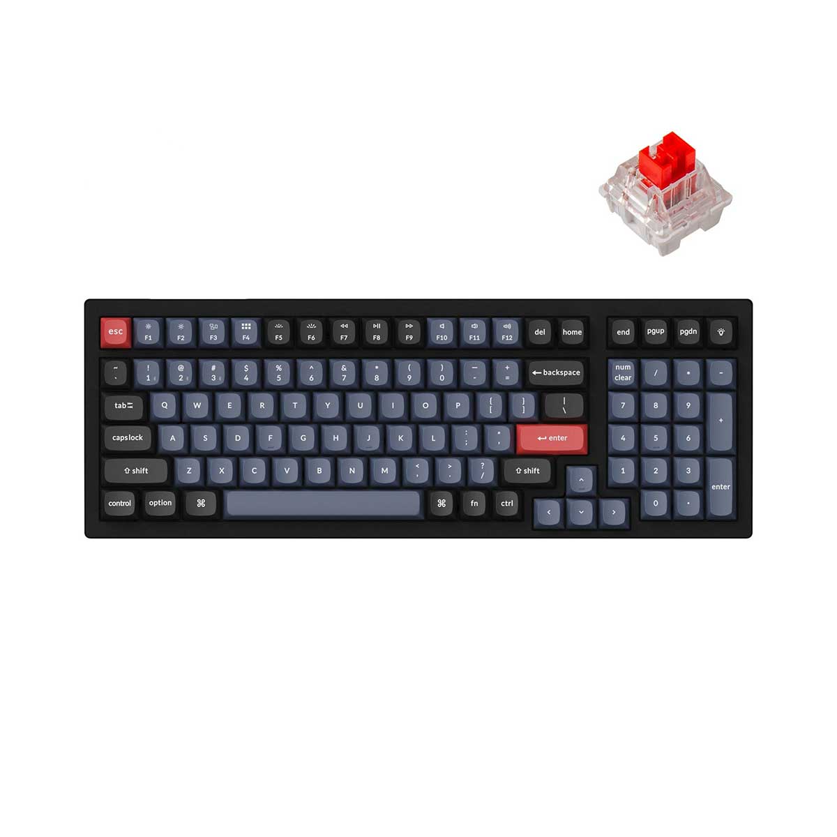 Keychron K4 Pro QMK/Via Hot-Swappable RGB Backlight Wireless Mechanical Keyboard (K Pro Mechanical Red Switch) (K4P-H1)
