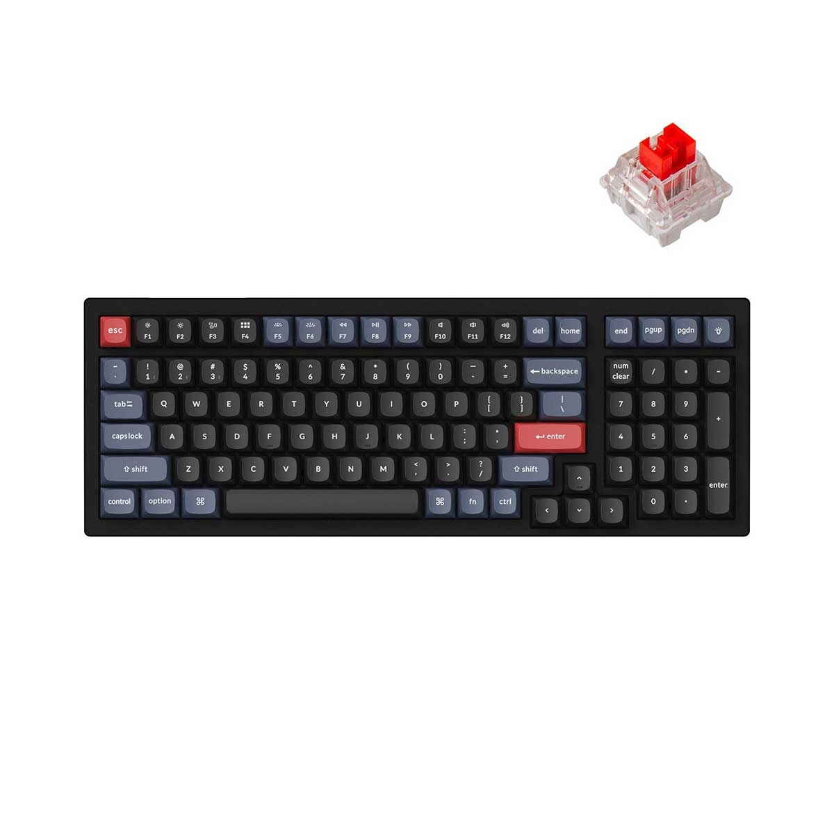 Keychron K4 Pro QMK/Via Hot-Swappable White Backlight Wireless Mechanical Keyboard (K Pro Mechanical Red Switch) (K4P-G1)