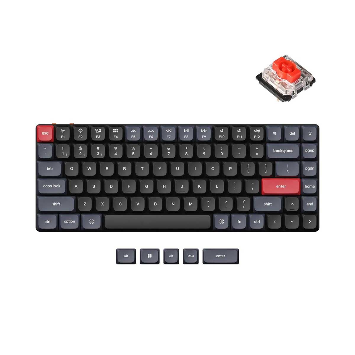 Keychron K3 Pro QMK/Via White Backlight Wireless Custom Mechanical Keyboard (Low Profile Gateron Mechanical Red Switch) (K3P-A1)