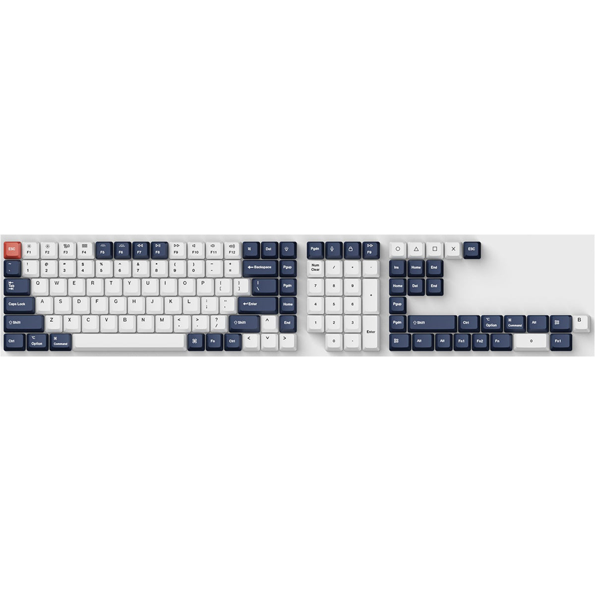 Keychron OEM Dye-Sub PBT Keycap Full Set - Bluish Black White (T6)