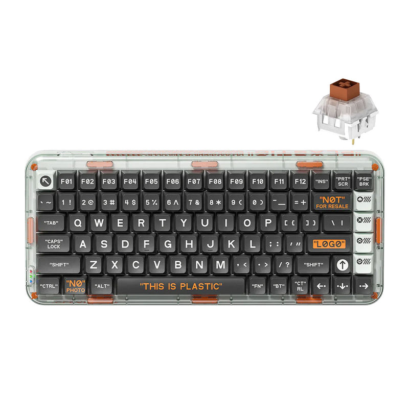 MelGeek MOJO84 Plastic Advance See-Through Custom Programmable Mechanical Keyboard (Kailh Box Brown)