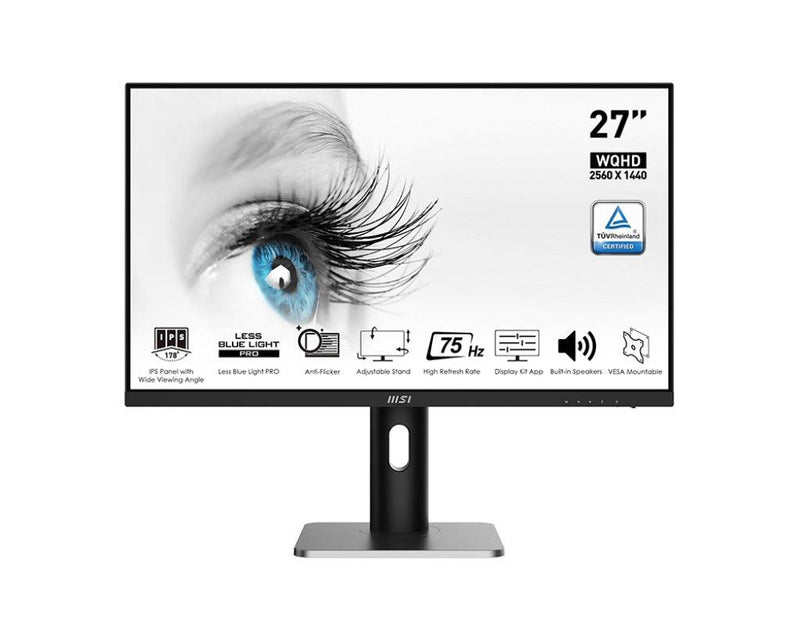 MSI Pro MP273QP 27-INCH WQHD Eye Care Monitor (Black) - DataBlitz