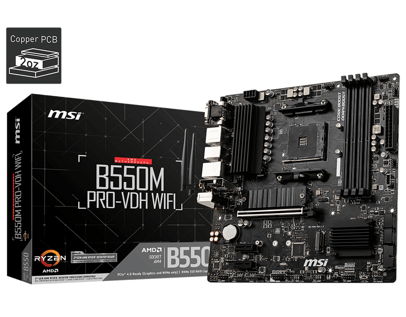 MSI B550M PRO-VDH WIFI AMD Motherboard - DataBlitz