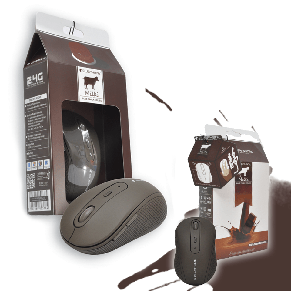 Elephant Milki 2.4G Blue-Track Mouse Chocolate (ELE-M516) - DataBlitz