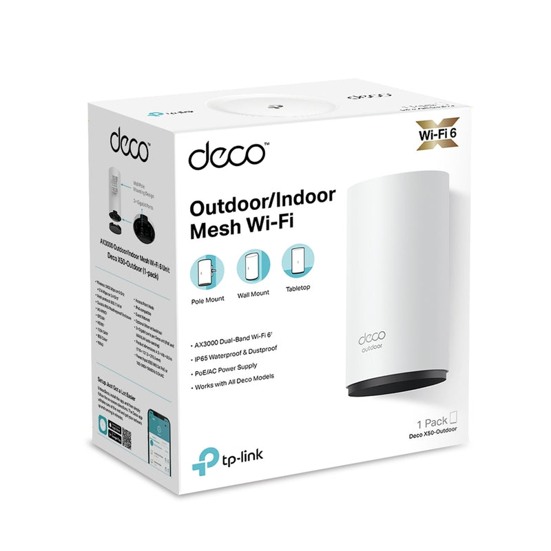 TP-Link AX3000 Outdoor/Indoor Mesh Wi-Fi (Deco X50-Outdoor) (1-Pack)