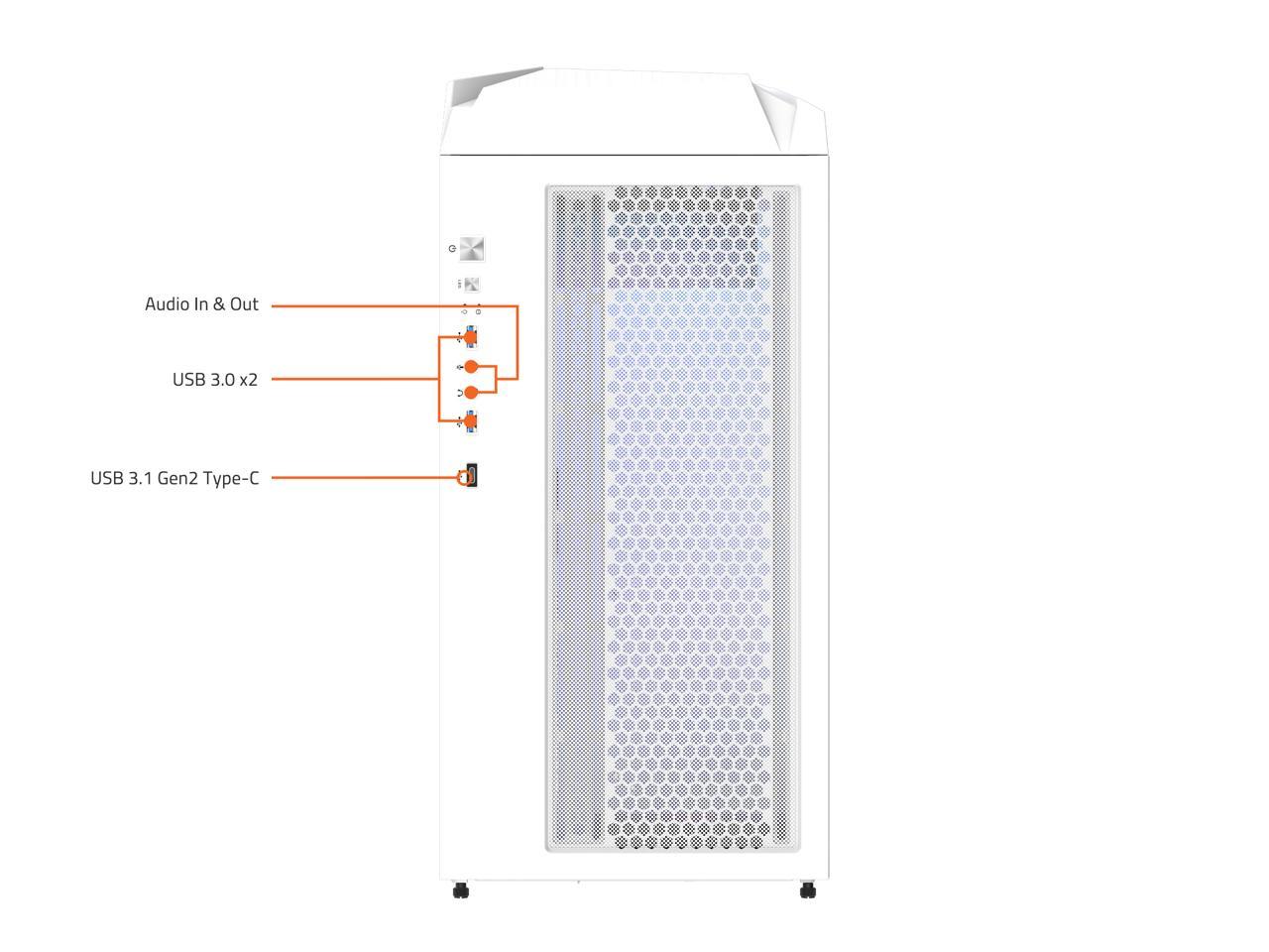 Gigabyte C301 Tempered Glass RGB ATX Mid-Tower PC Case - White