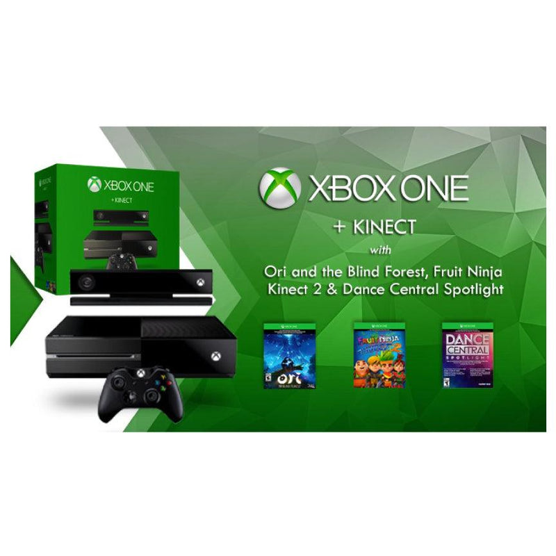 XBOXONE Console 500GB Black Kinect W/ Ori The Blind Forest,Fruit Ninja DCS DLC