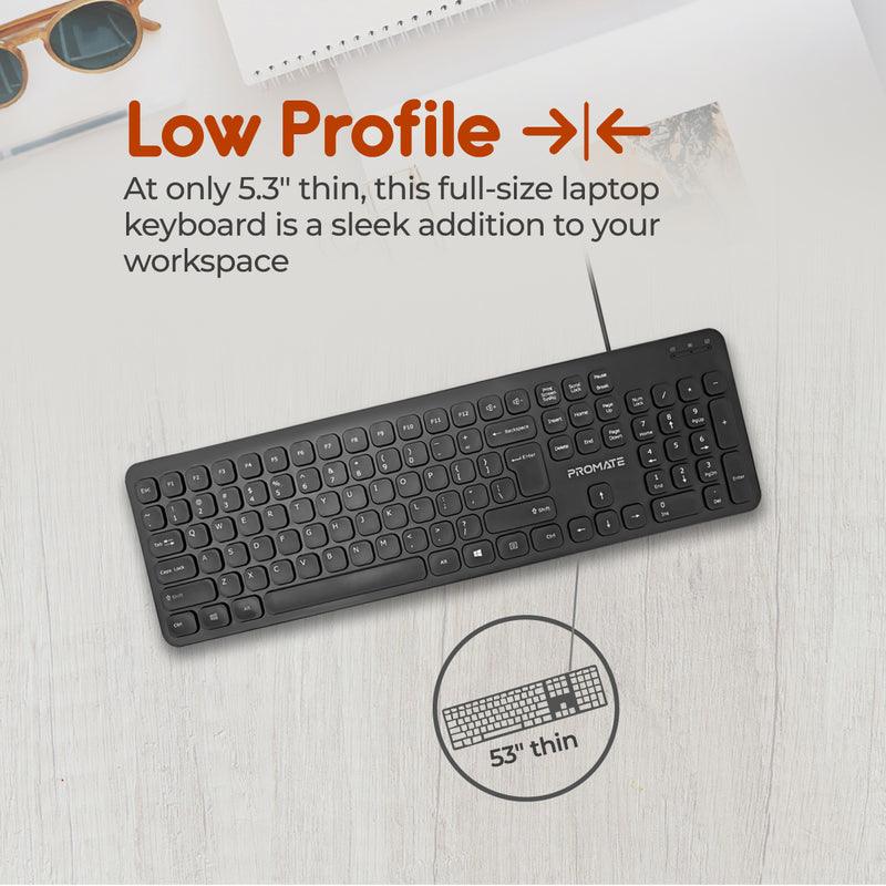 Promate Combo-KM2 Quiet Key Wired Compact Keyboard & Mouse - DataBlitz