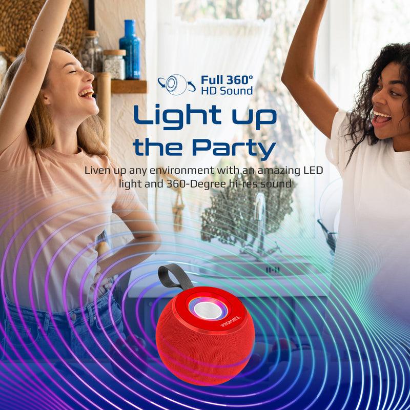 Promate Juggler Lumiflux Wireless High-Definition Speaker (Red) - DataBlitz