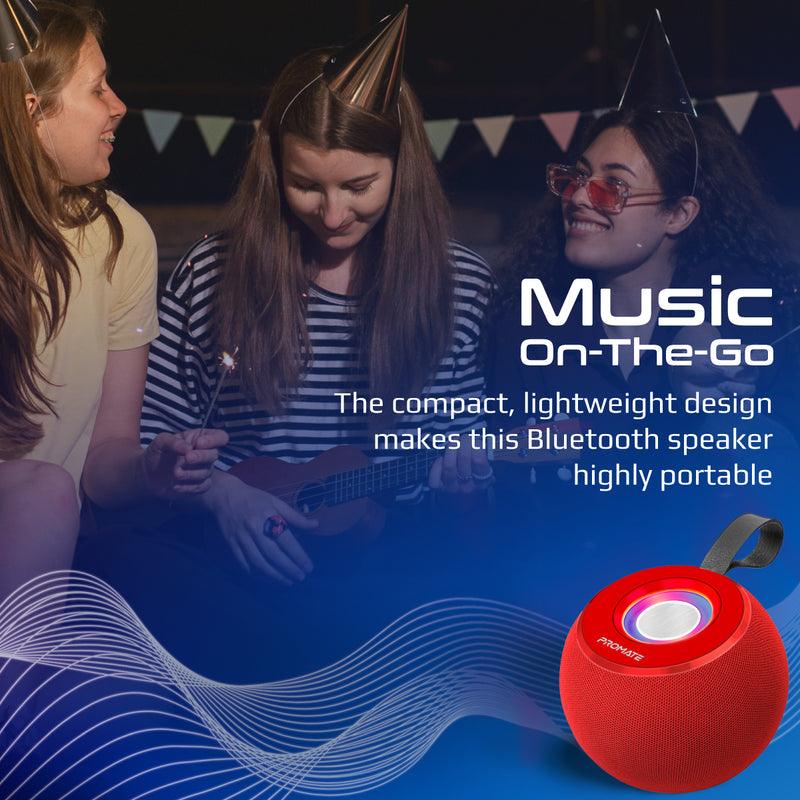 Promate Juggler Lumiflux Wireless High-Definition Speaker (Red) - DataBlitz
