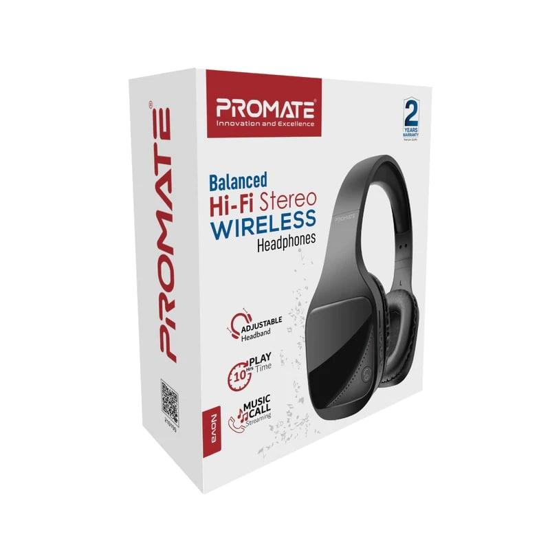 PROMATE NOVA BALANCED HI-FI STEREO WIRELESS HEADPHONE (BLACK) - DataBlitz
