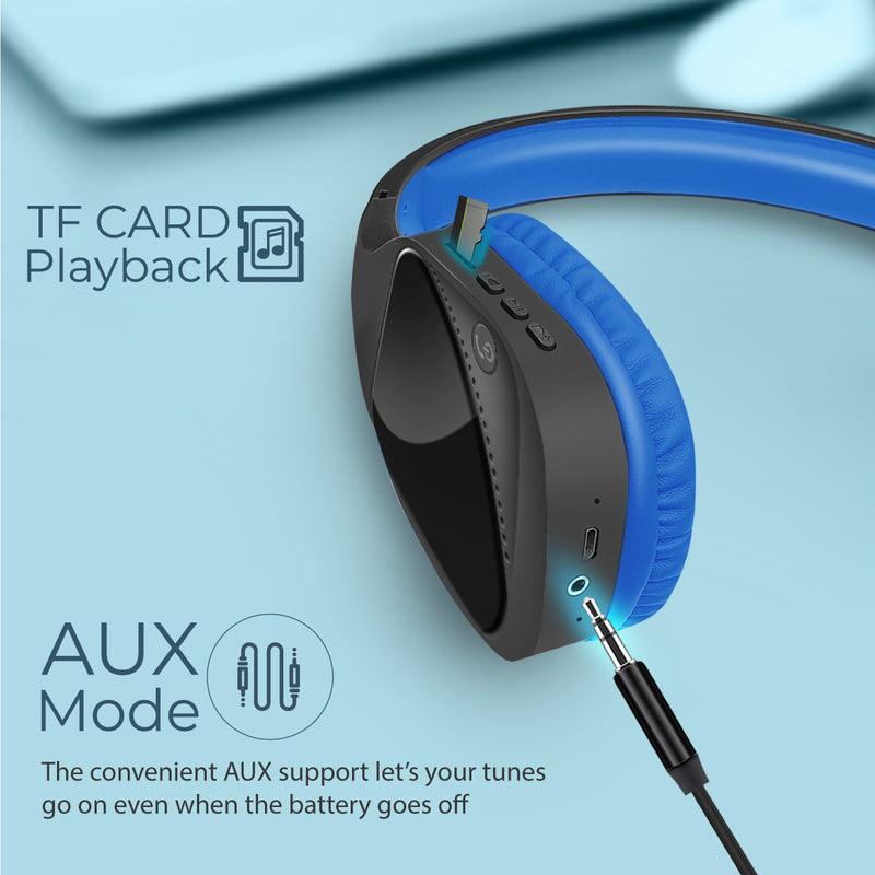 PROMATE Nova Balanced Hi-Fi Stereo Wireless Headphones (Blue) - DataBlitz