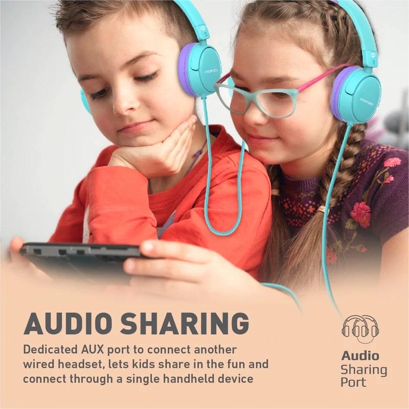 PROMATE JEWEL HD STEREO KIDSAFE WIRED HEADSET (AQUA) - DataBlitz