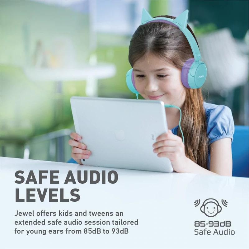 PROMATE JEWEL HD STEREO KIDSAFE WIRED HEADSET (AQUA) - DataBlitz