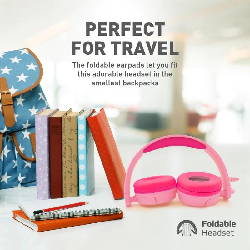 PROMATE JEWEL HD STEREO KIDSAFE WIRED HEADSET (BUBBLEGUM) - DataBlitz