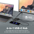 Promate Mediahub-C6 6-in-1 Highly Versatile USB-C Media Hub With 100W Power Delivery (Grey) - DataBlitz