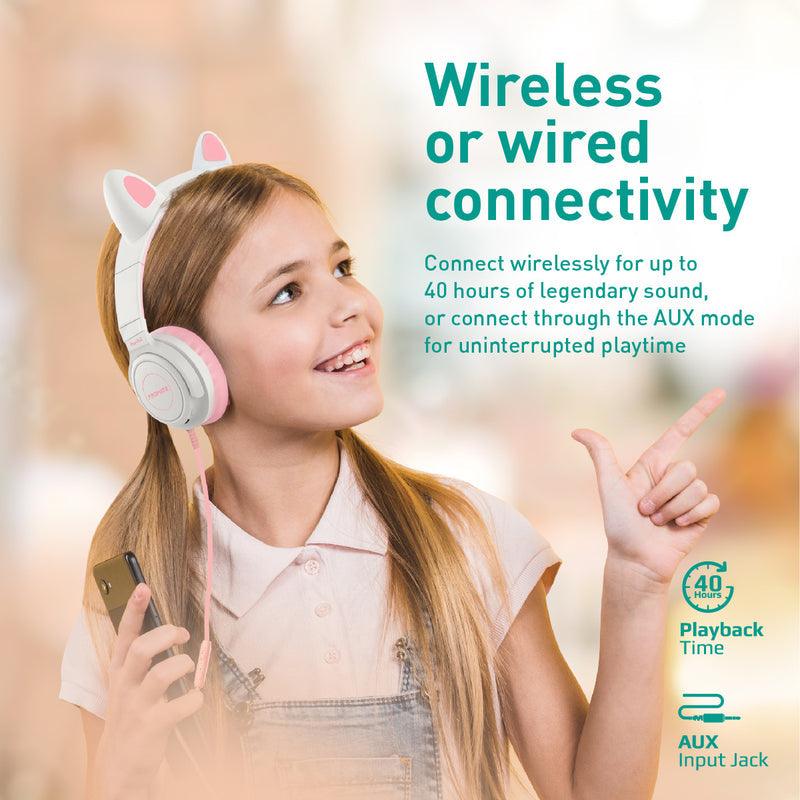 Promate Panda Kidsafe Kawaii Style Wireless Kids Headphone (Bubblegum) - DataBlitz