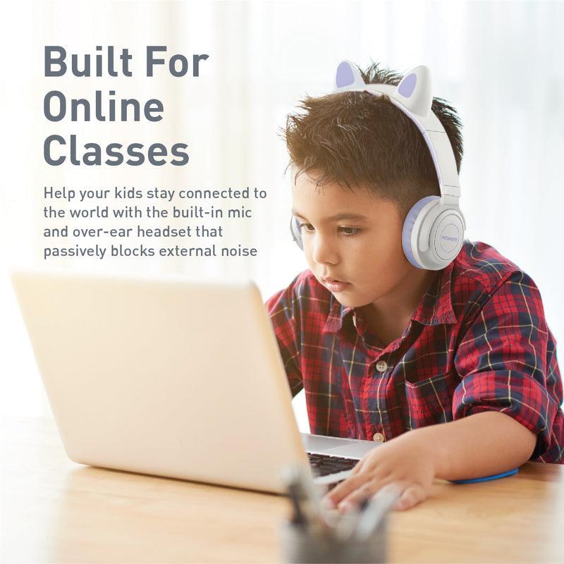 Promate Panda Kidsafe Kawaii Style Wireless Kids Headphone (Lilac) - DataBlitz