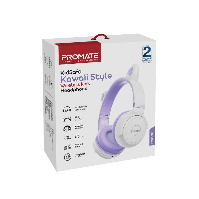 Promate Panda Kidsafe Kawaii Style Wireless Kids Headphone (Lilac) - DataBlitz