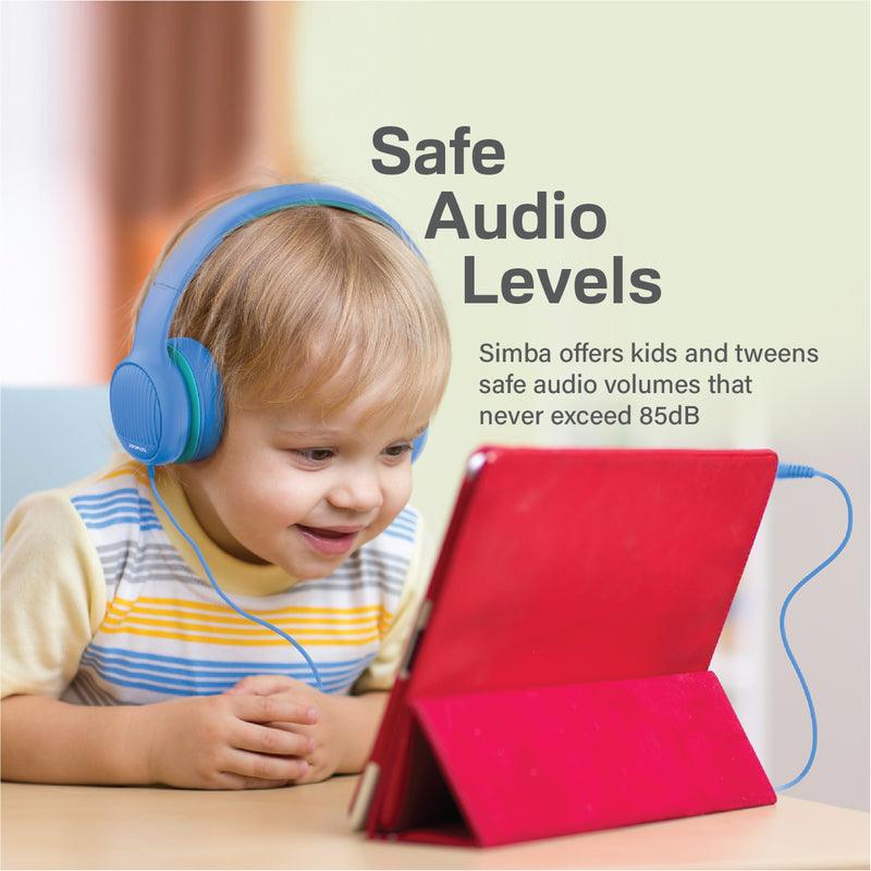 PROMATE Simba Over-Ear Hi-Definition Safe Audio Wired Headset (Aqua) - DataBlitz