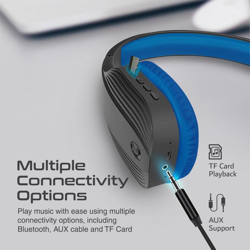 Promate Terra High Sonic Performance Wireless Headphones (Blue) - DataBlitz