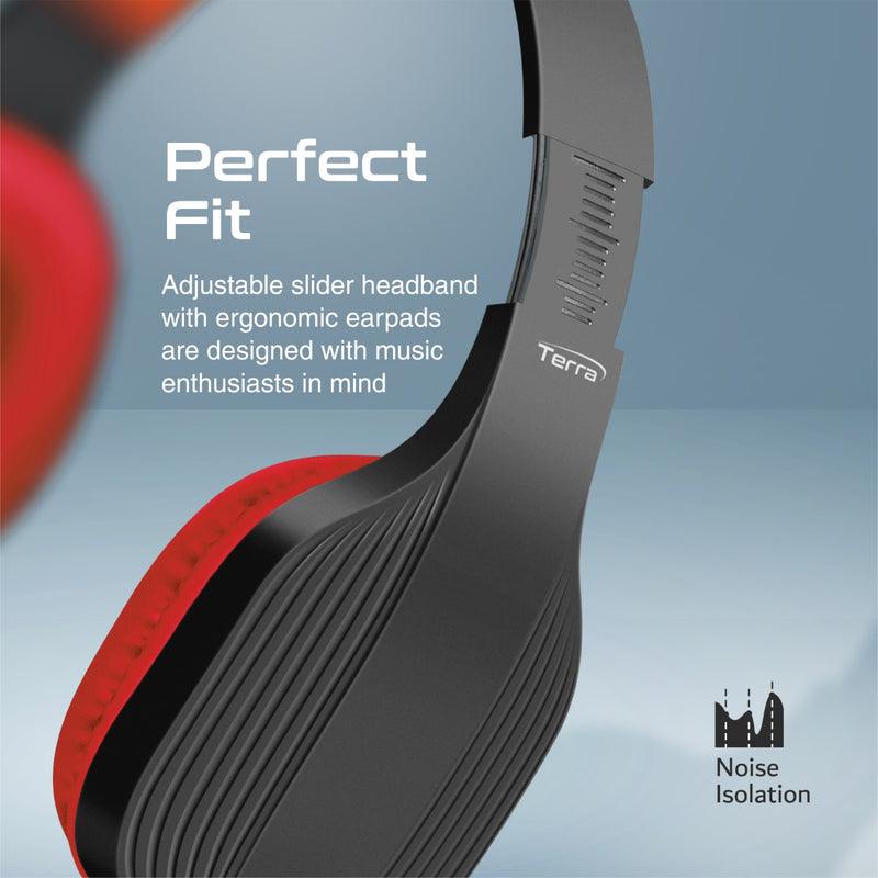 Promate Terra High Sonic Performance Wireless Headphones (Maroon) - DataBlitz