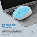 Promate Tracker 1600DPI MaxComfort Ergonomic Wireless Mouse (Blue) - DataBlitz