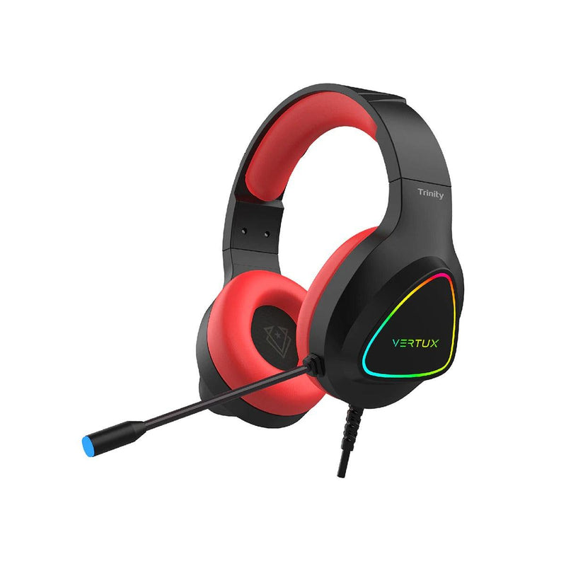 VERTUX TRINITY STEREO IMMERSIVE PRO GAMING OVER-EAR WIRED HEADPHONE (RED) - DataBlitz