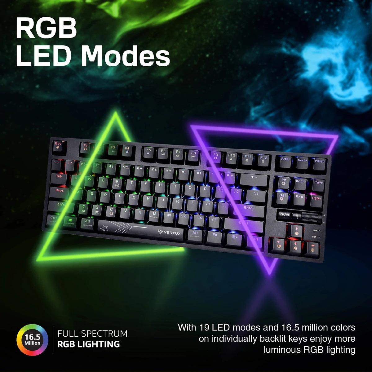 VERTUX VERTUPRO-80 HYPERSPEED TENKEYLESS MECHANICAL KEYBOARD (BLACK) - DataBlitz