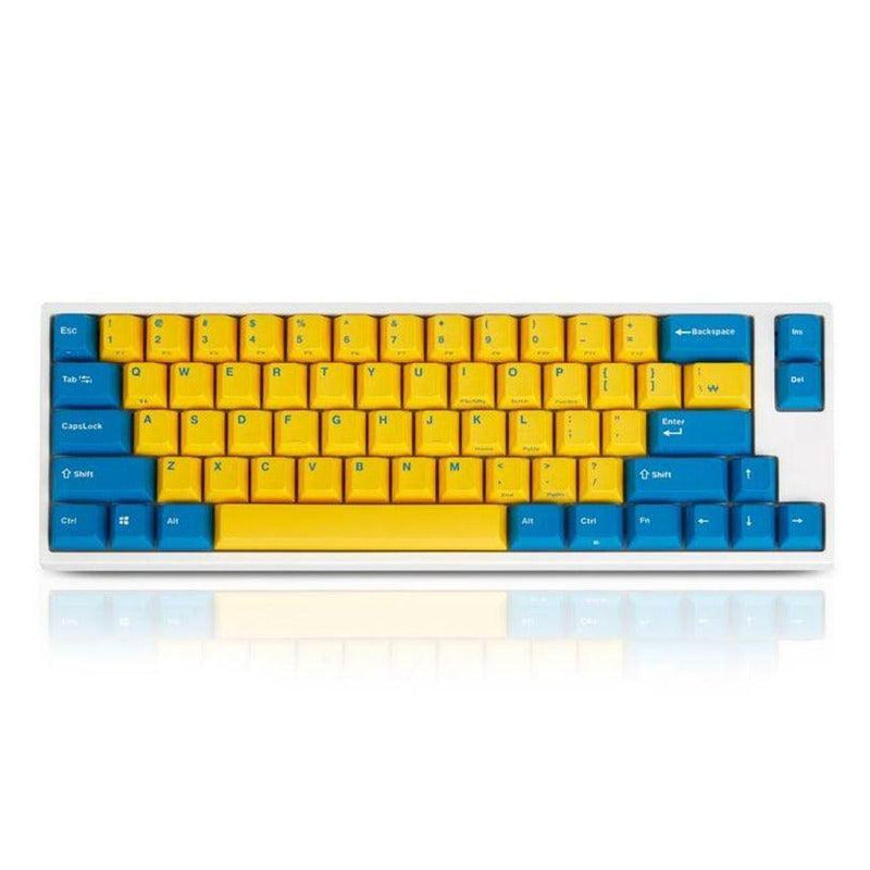 LEOPOLD 66-KEYS MECHANICAL MINI KEYBOARD TWO-TONE YELLOW/BLUE KEYCAPS + BLUE/WHITE FONT (SILENT RED SWITCH) (FC660MS/EYBPD(W)) - DataBlitz