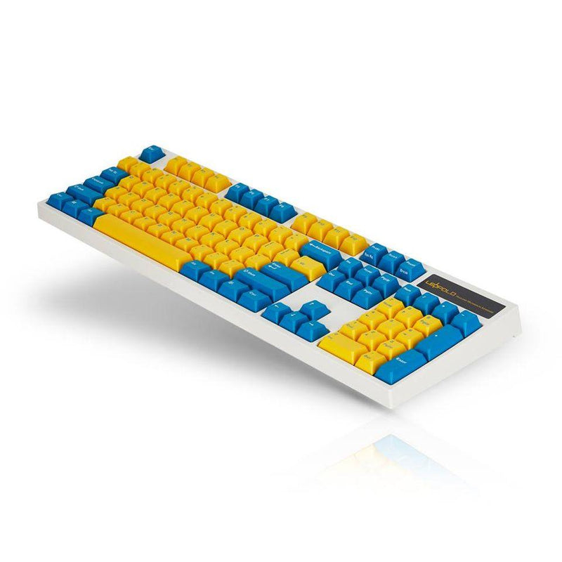 LEOPOLD 104-KEYS MECHANICAL KEYBOARD TWO-TONE YELLOW/BLUE KEYCAP + BLUE/WHITE FONT (SILENT RED SWITCH) (FC900RS/EYBPD(W)) - DataBlitz