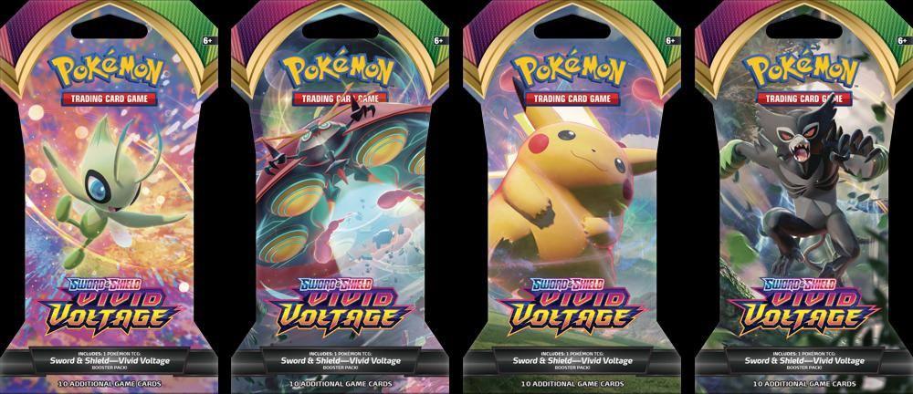 POKEMON TRADING CARD GAME SS4 SWORD & SHIELD VIVID VOLTAGE BOOSTER (ONE RANDOM BOOSTER SLEEVED ) - DataBlitz