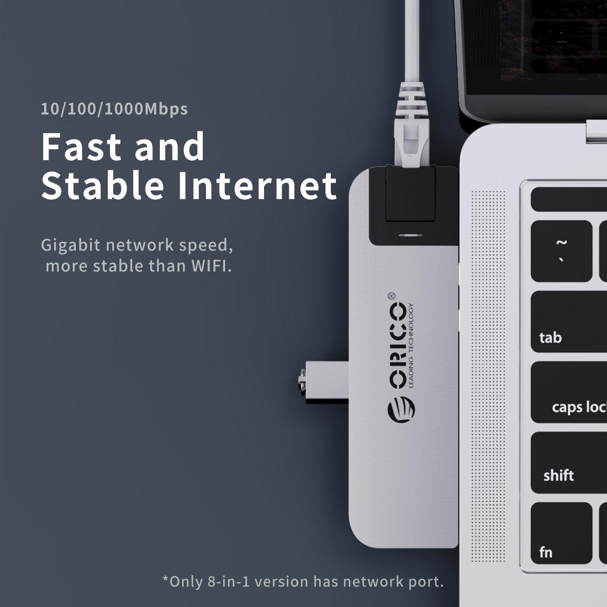 ORICO Type-C 8-IN-1 Multi-Function Adapter (Grey) (2CT-8HR) - DataBlitz