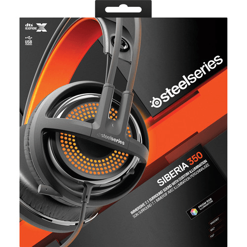 ヘッドホン STEELSERIES SIBERIA 350 BLACK/ORANGE SteelSeries Siberia 350 Gaming Headset (Black & Orange) 51202